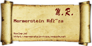 Mermerstein Róza névjegykártya